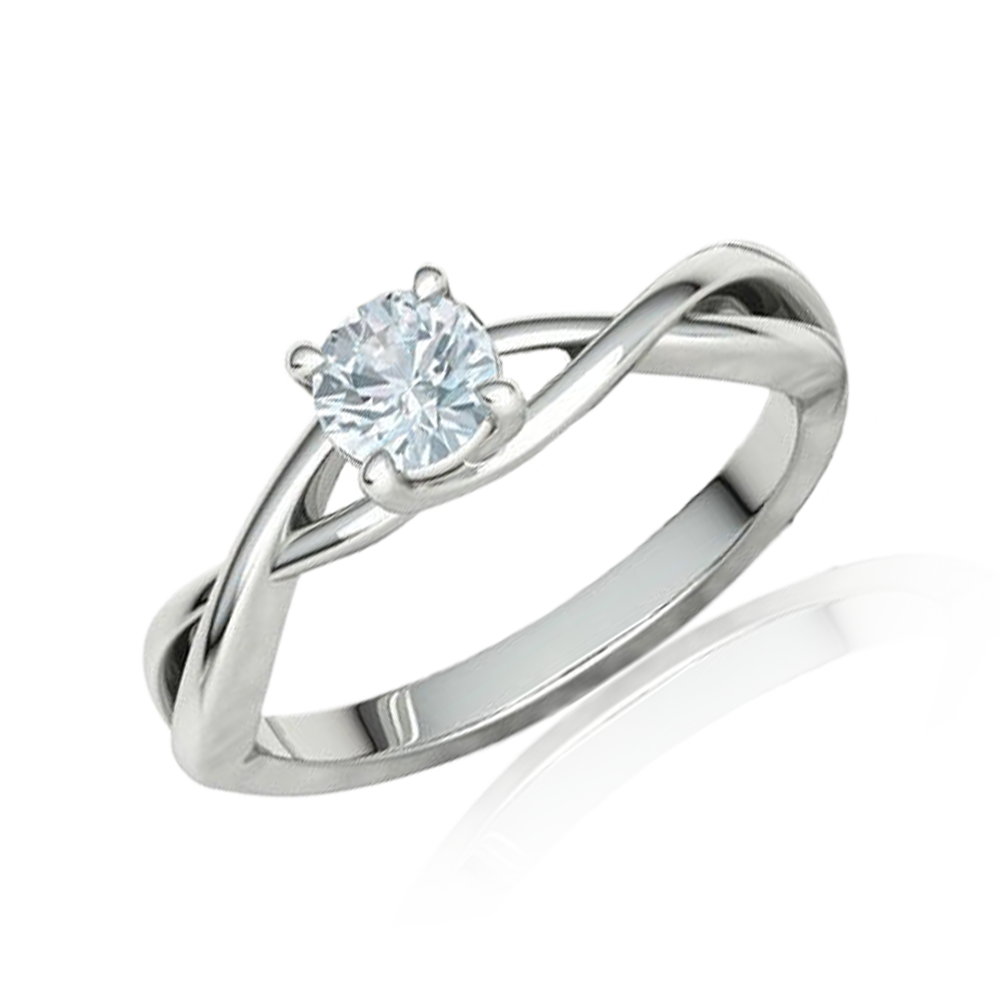 Serenity Solitaire Ring In White Gold