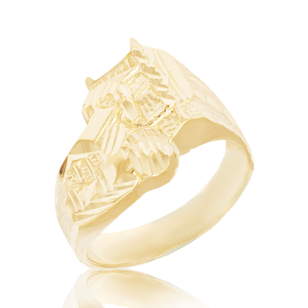 "Hit The Road" Men's Gold Ring