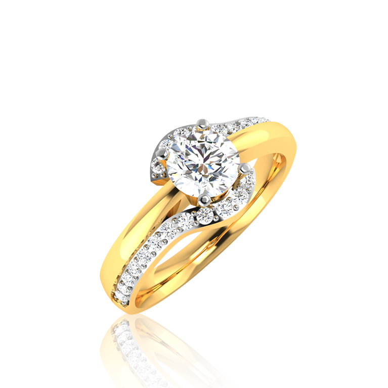 "Graceful Infinity Solitaire" In Yellow Gold