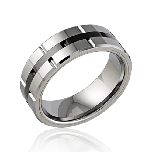 "Arctic Noir" Tungsten Men's Ring 8mm