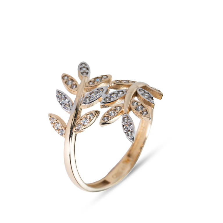 Leaf Cubic Zirconia Ring