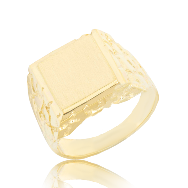 Brushed Imperial Gold Nugget Men's Ring