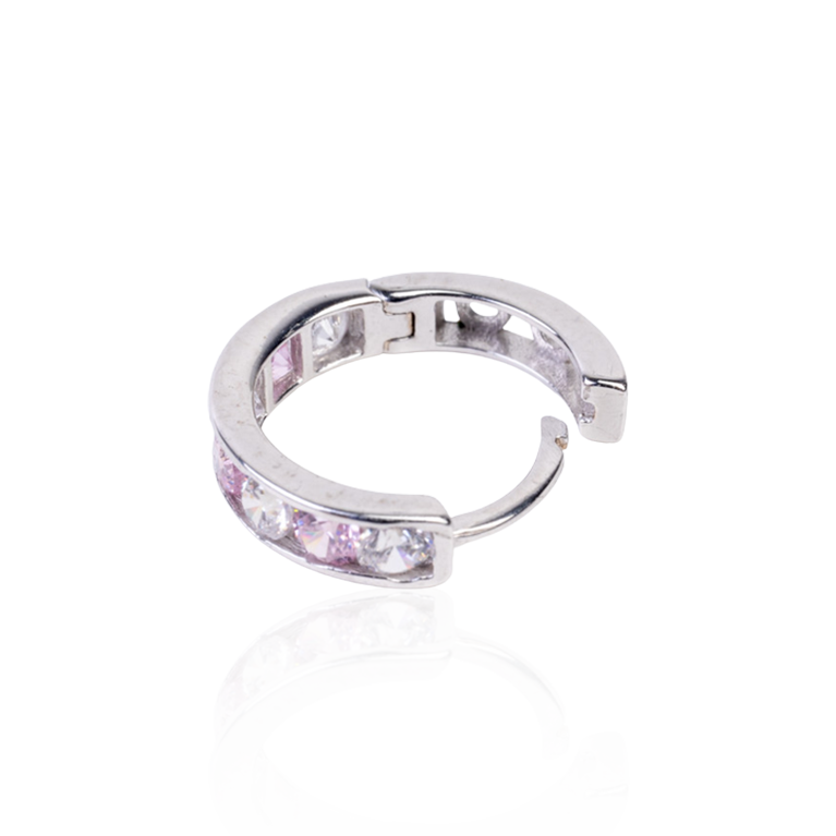 Amethyst CZ Huggie Hoops