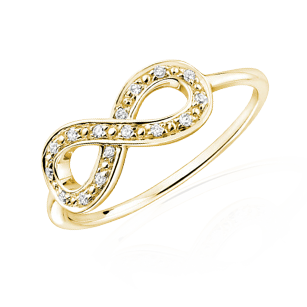 Diamond Infinity Ring In Yellow Gold