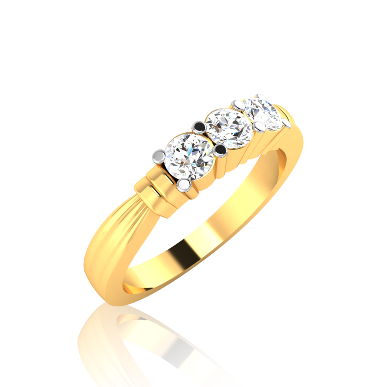 Lab Diamond Trinity Brilliance Gold Ring