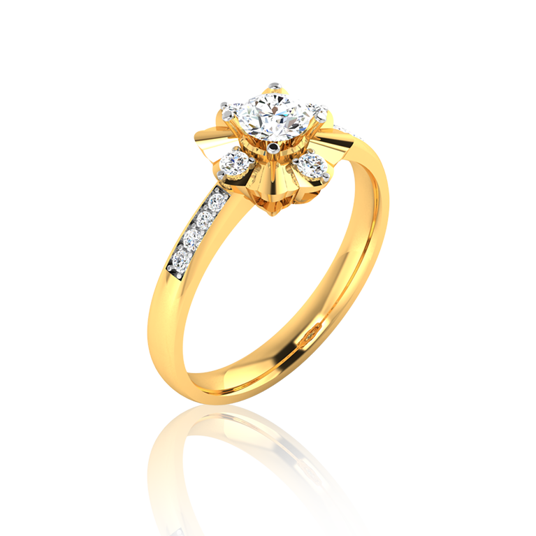 Blossoming Grace Solitaire Diamond Ring