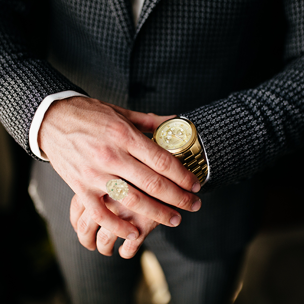 Green-Eyed Lion Men's Gold Ring