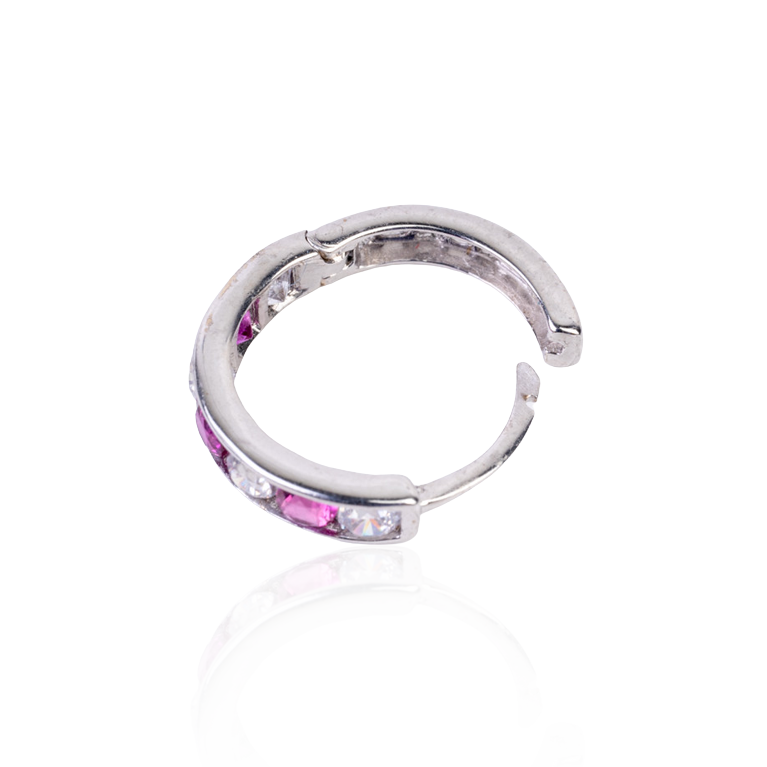 Purple CZ Huggies Earrings