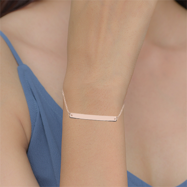 Nameplate Bracelet In Rose Gold