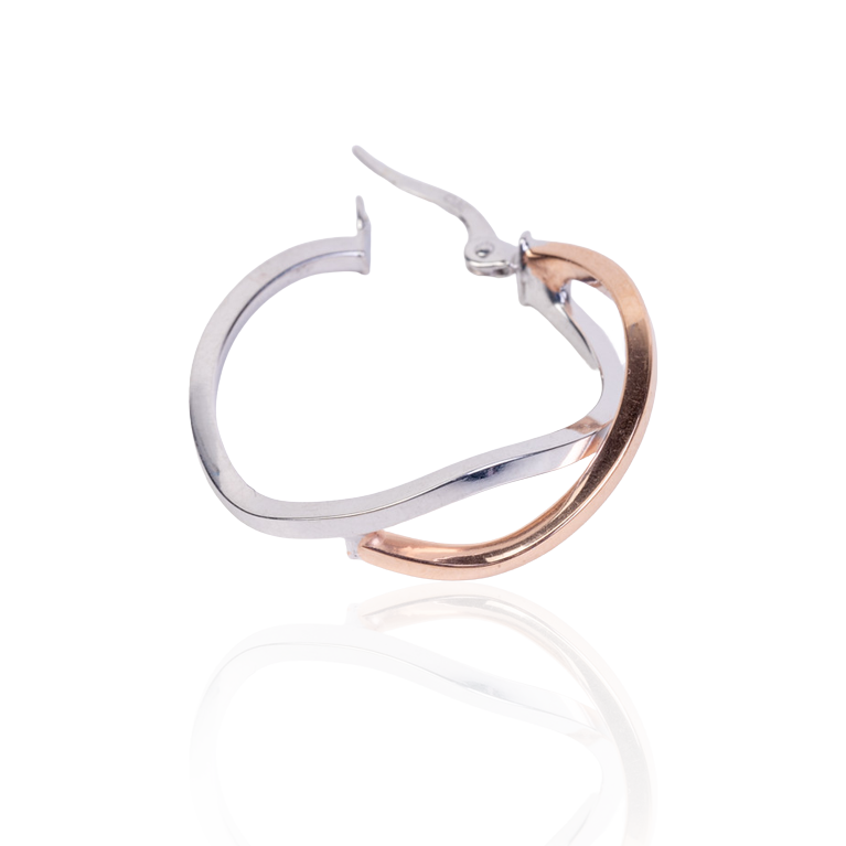 Modern 2-Tone Infinity Earrings