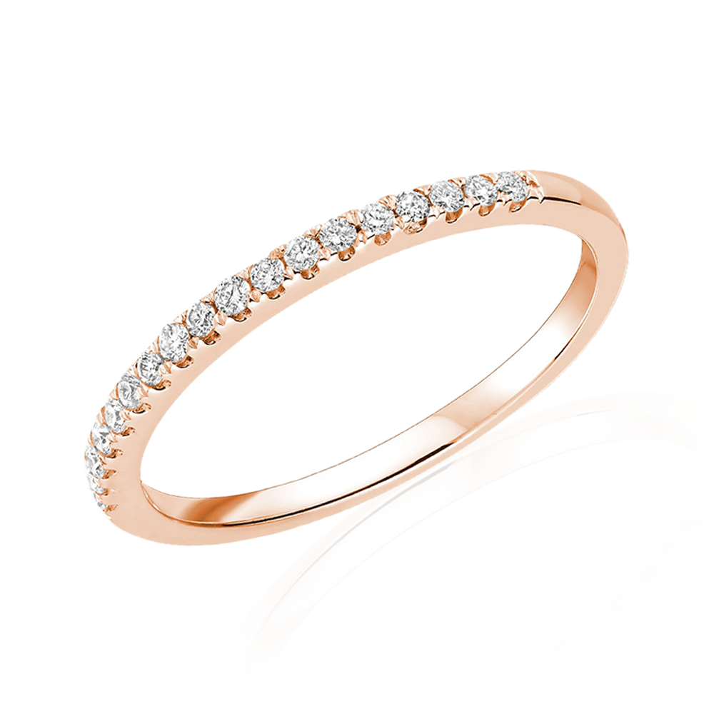 Stackable Half Eternity Band In Yellow, White or Rose Gold