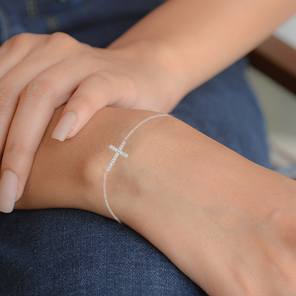 Religious Cross Diamond Bracelet