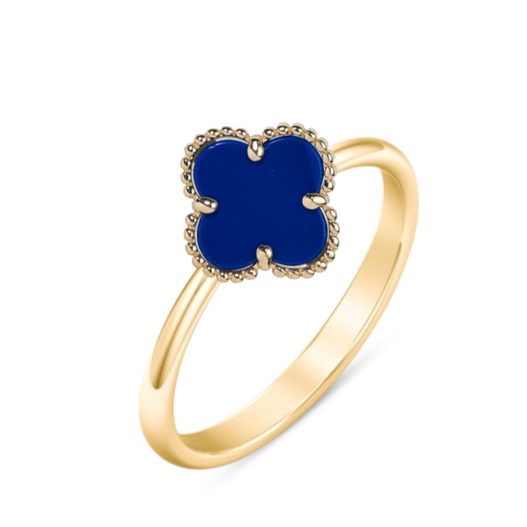 Modern Lapis Clover Ring