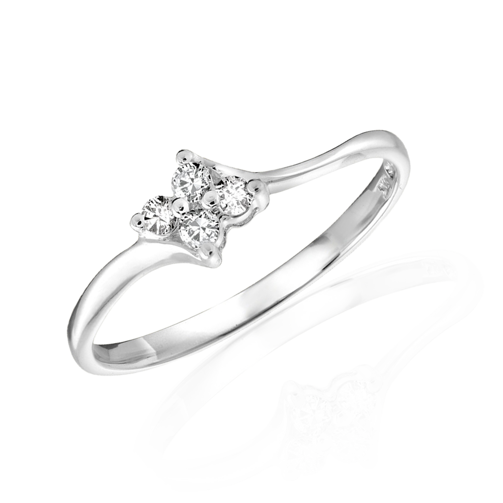 "Diamonds are Flower " Gold  Ring