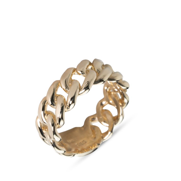 Cuban Miami Link Gold Ring