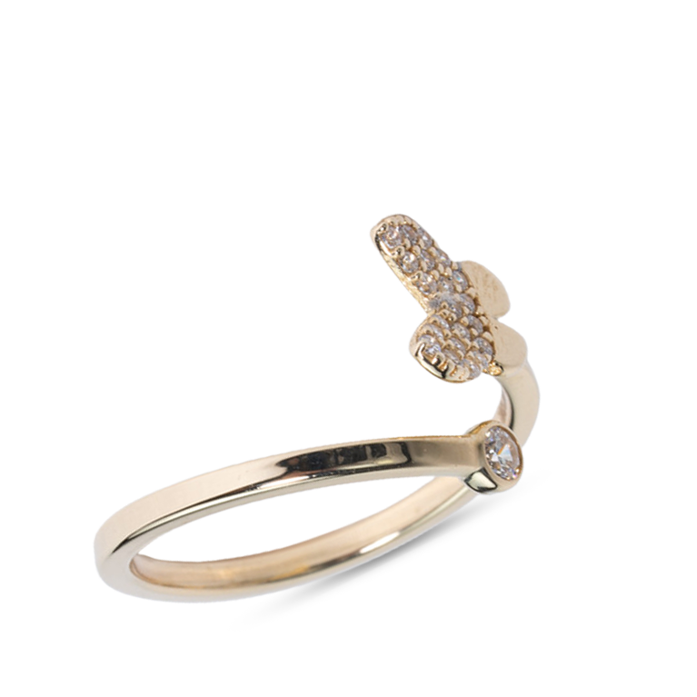 Butterfly Tail CZ Ring