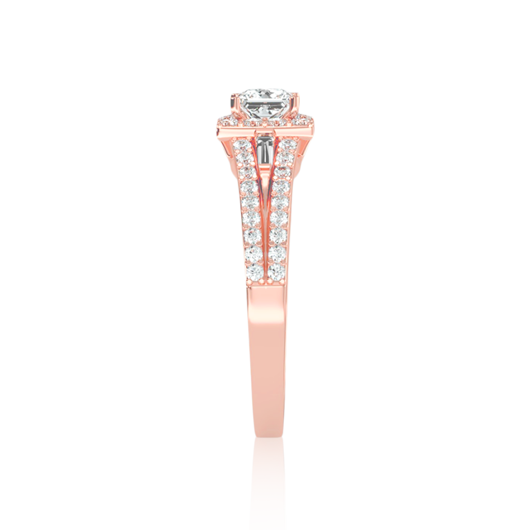 Natural Diamond Shank Halo Ring ( 1 Ct. Wt. )