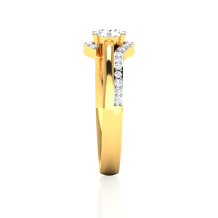 "Graceful Infinity Solitaire" In Yellow Gold