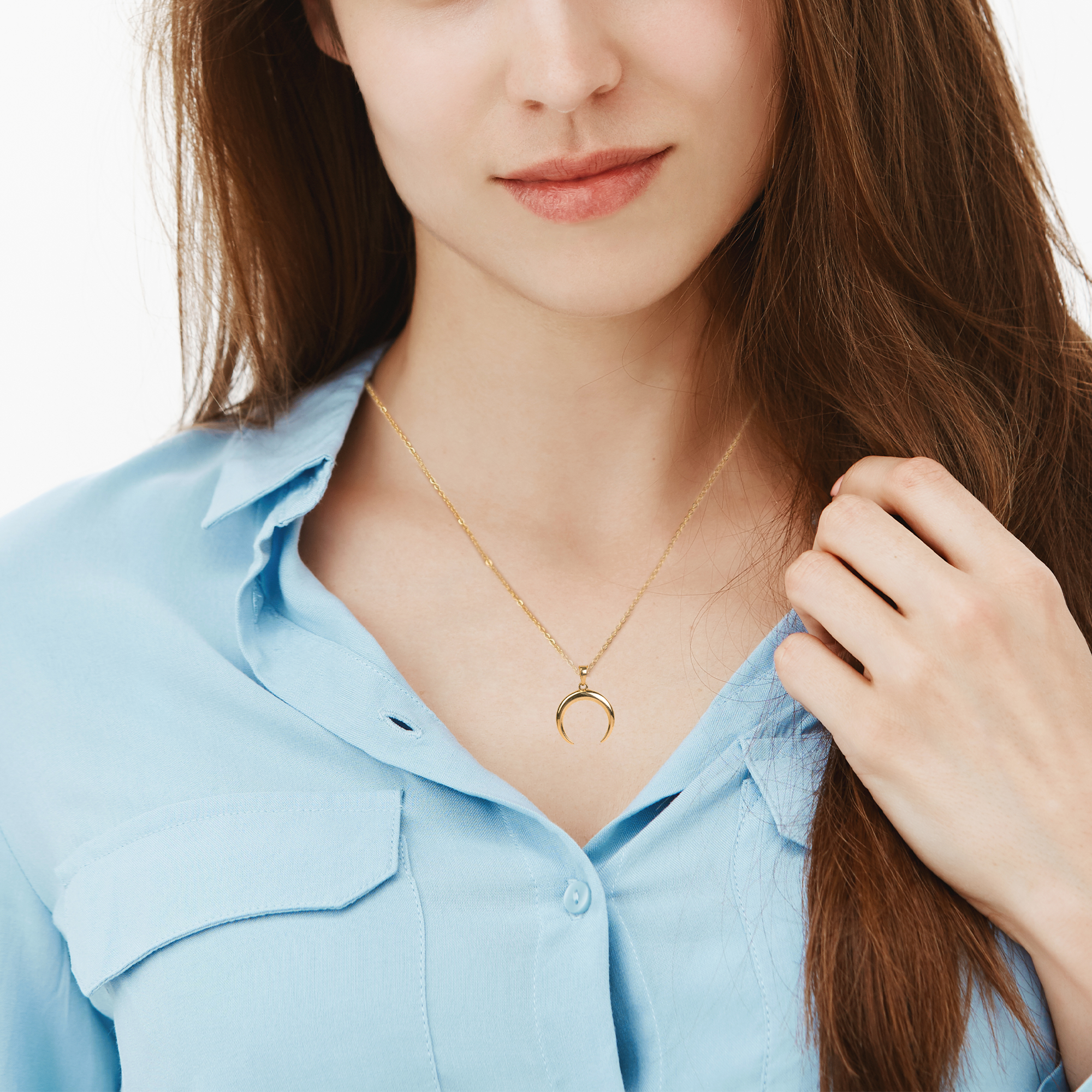 Moon Pendant In 10k Yellow Gold