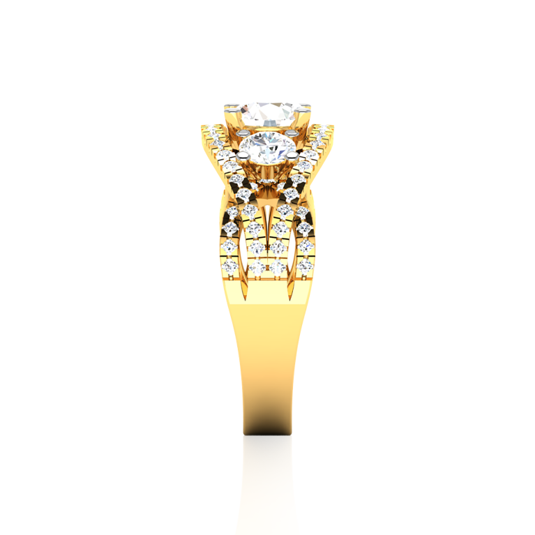 "Luminous Elegance' Trinity Diamond Ring