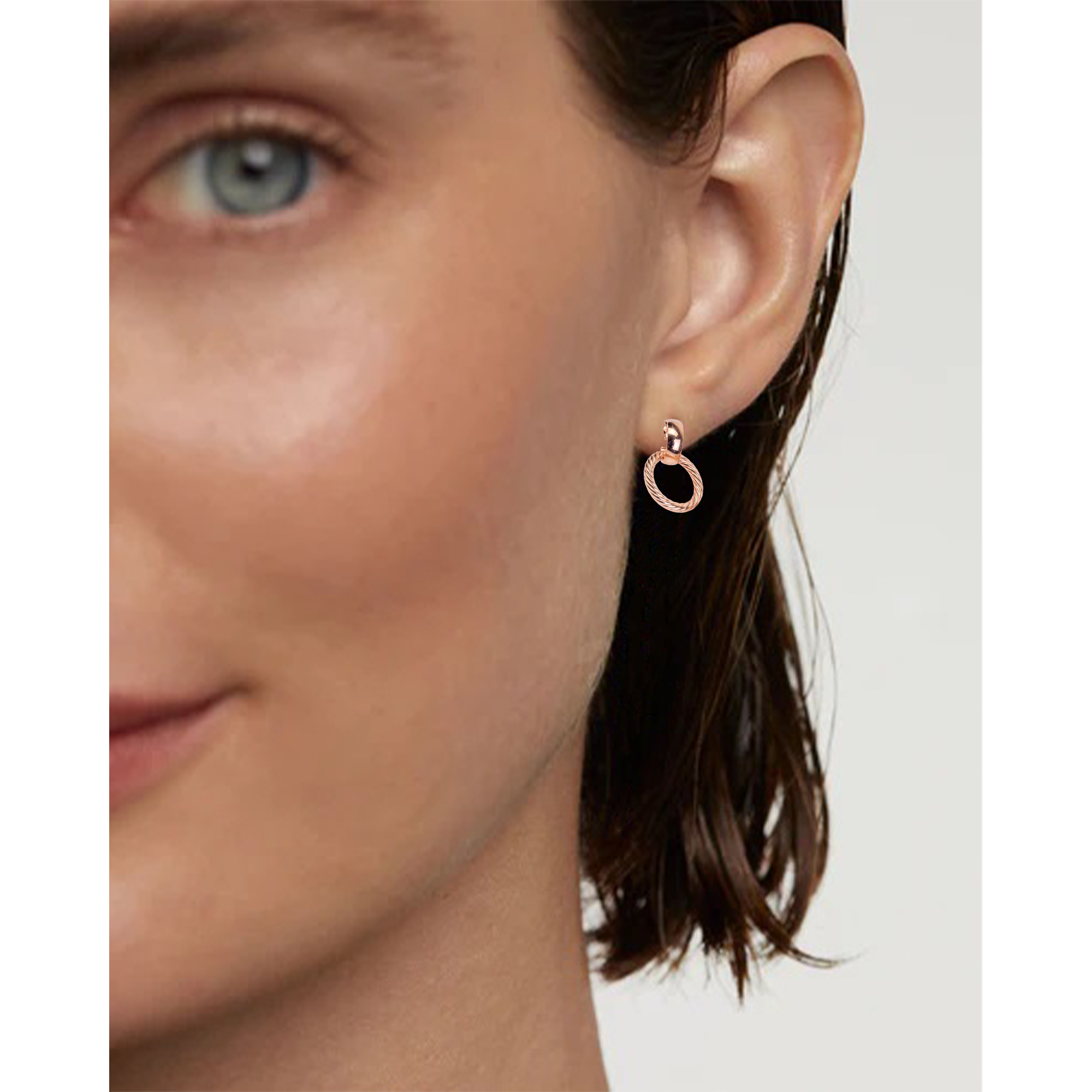 Chic Rose Gold Tube Dangling Earrings