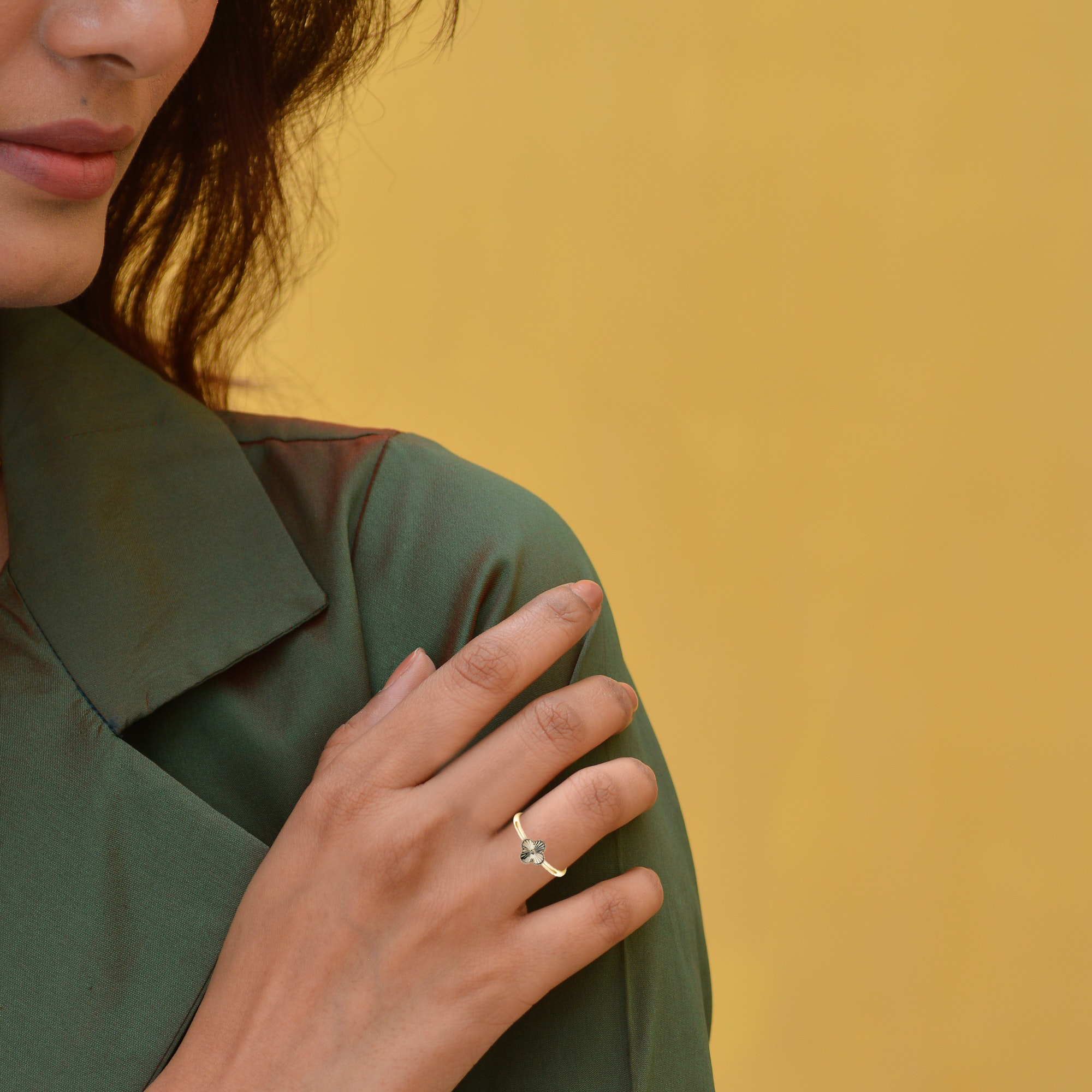 Yellow Gold Clover Ring