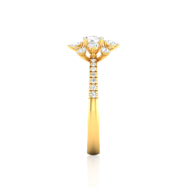 Diamond Bloom Ring In Yellow Gold