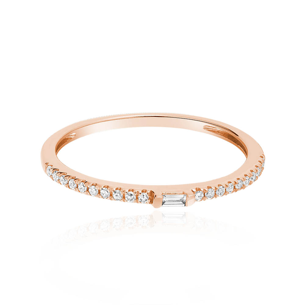 Baguette Diamond Ring In Rose Gold