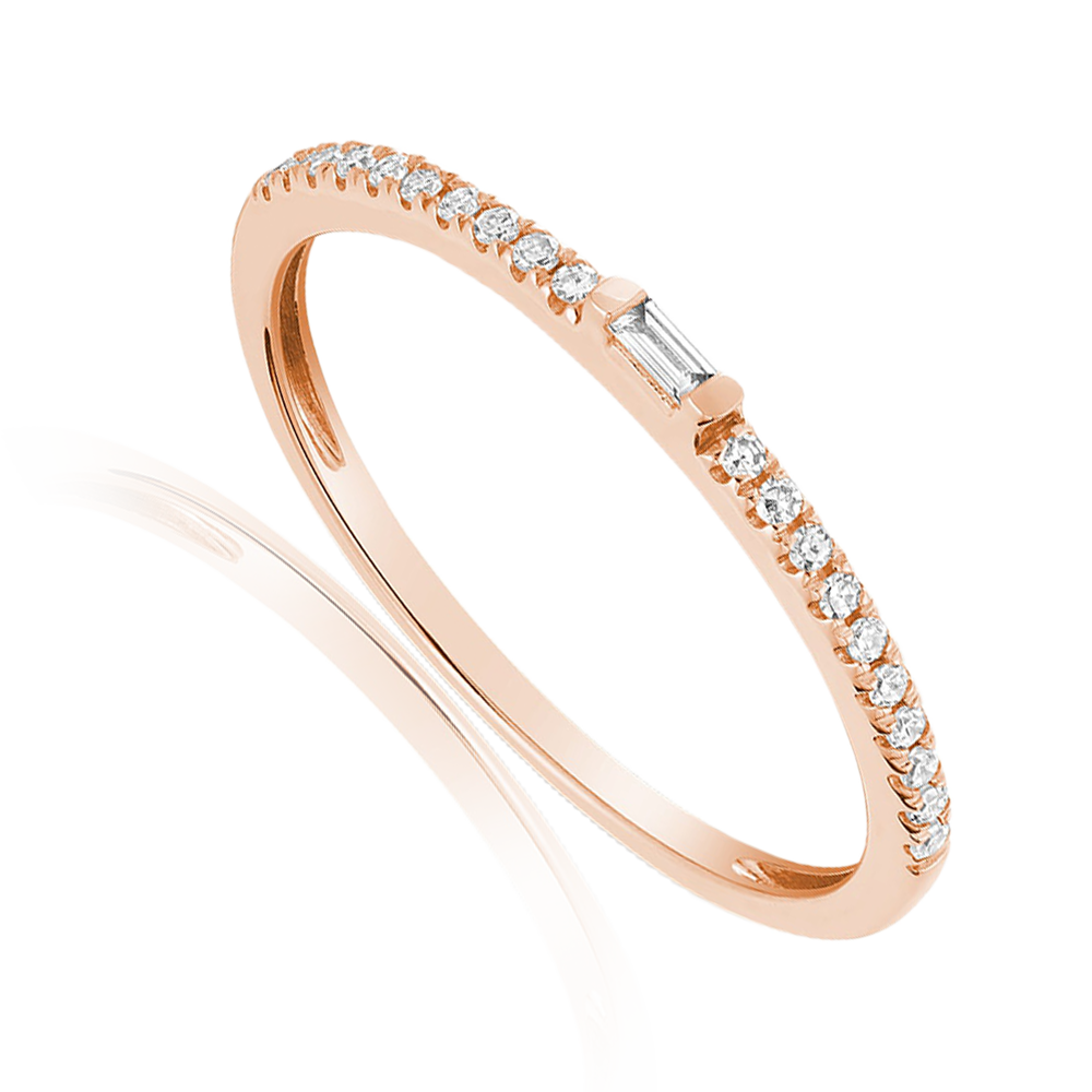 Baguette Diamond Ring In Rose Gold