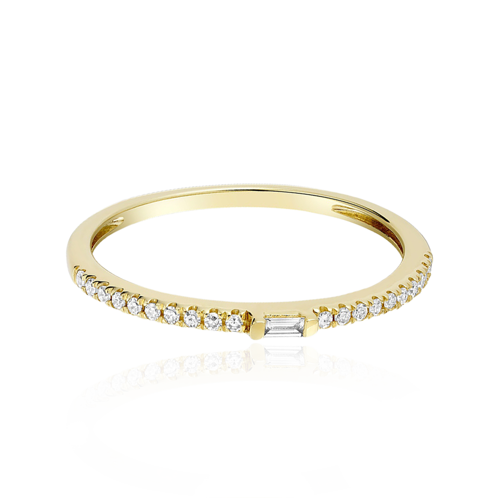 Baguette Diamond Ring In Yellow Gold