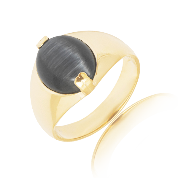 Blue Ice Men's Ring In Yellow Gold