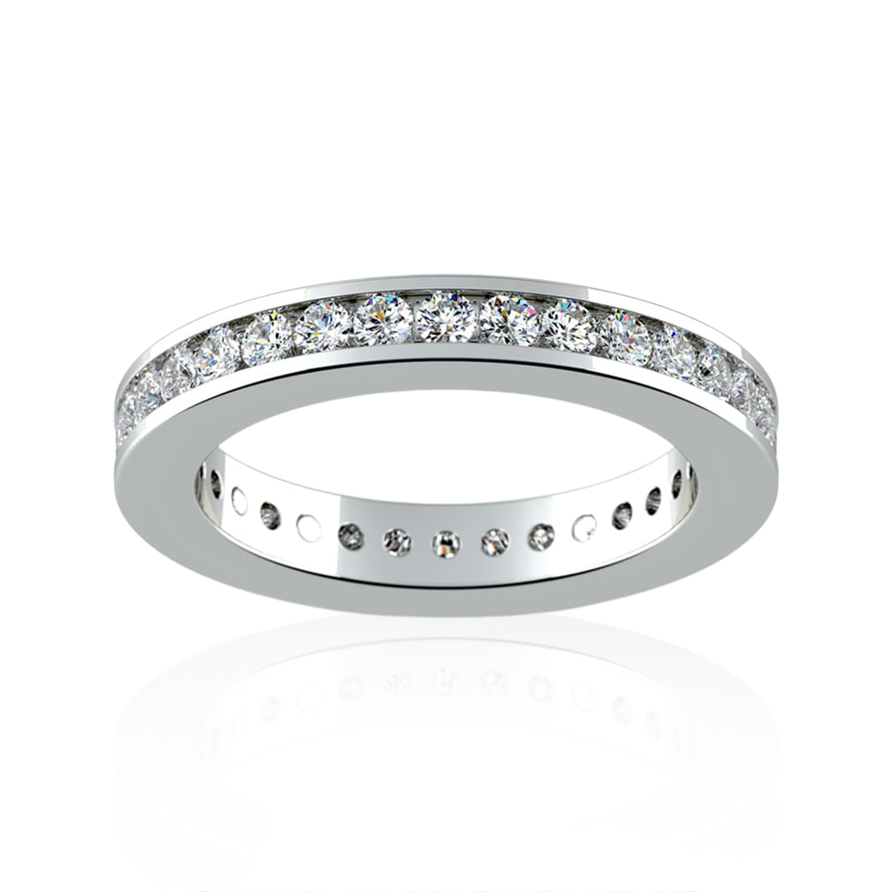 Channel Set Eternity Ring  In White Gold ( 1 ct.tw. )