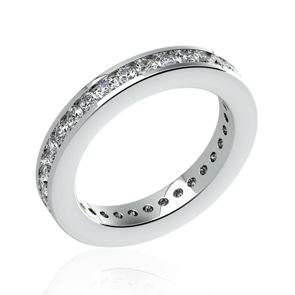 Channel Set Eternity Ring  In White Gold ( 1 ct.tw. )