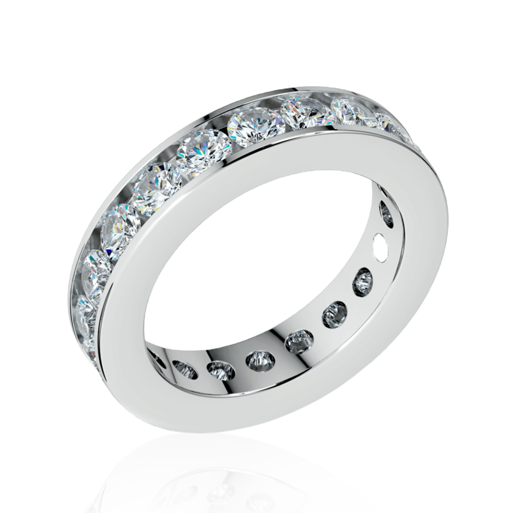 Brilliant White Gold Channel Set Eternity Ring ( 3 ct.tw. )