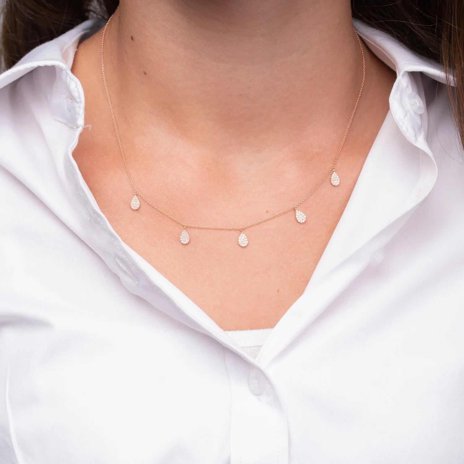 Pear Drop Pave Diamond Necklace