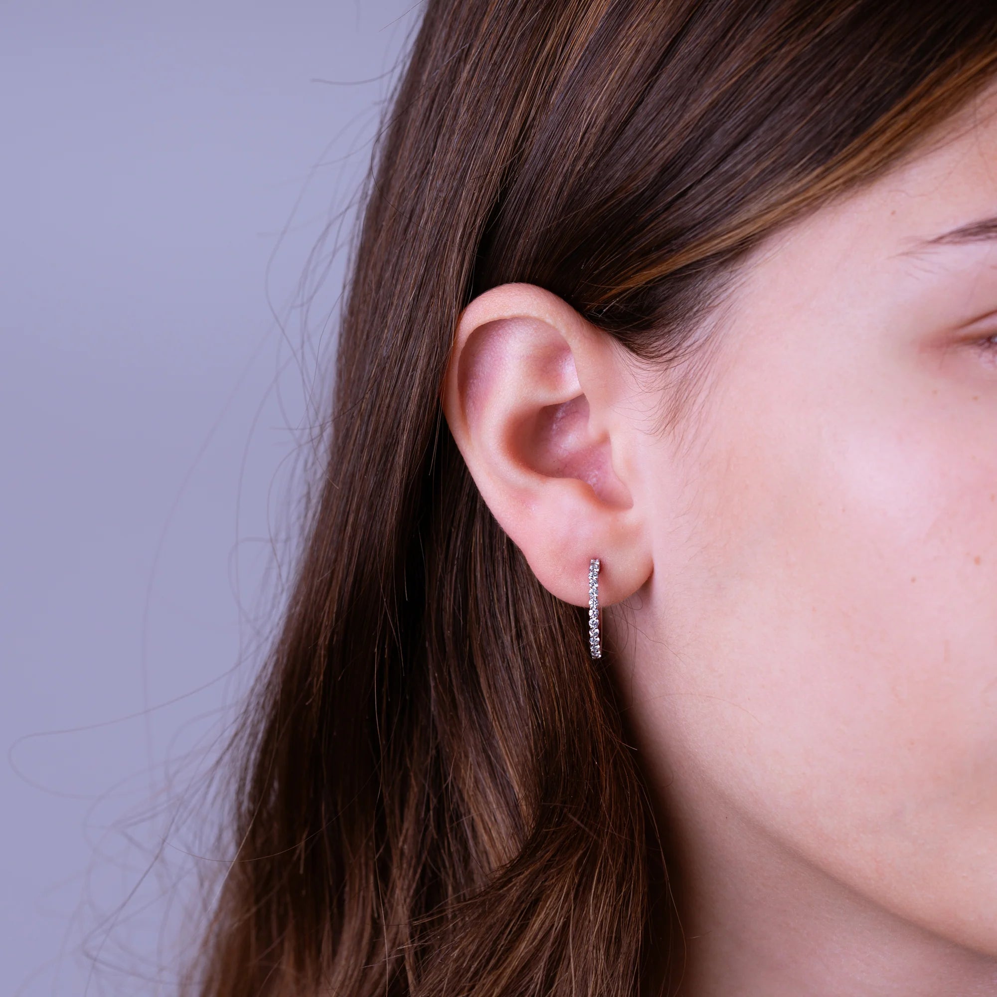 Diamond Hoop Earrings In White Gold (0.50 Ct. tw.)