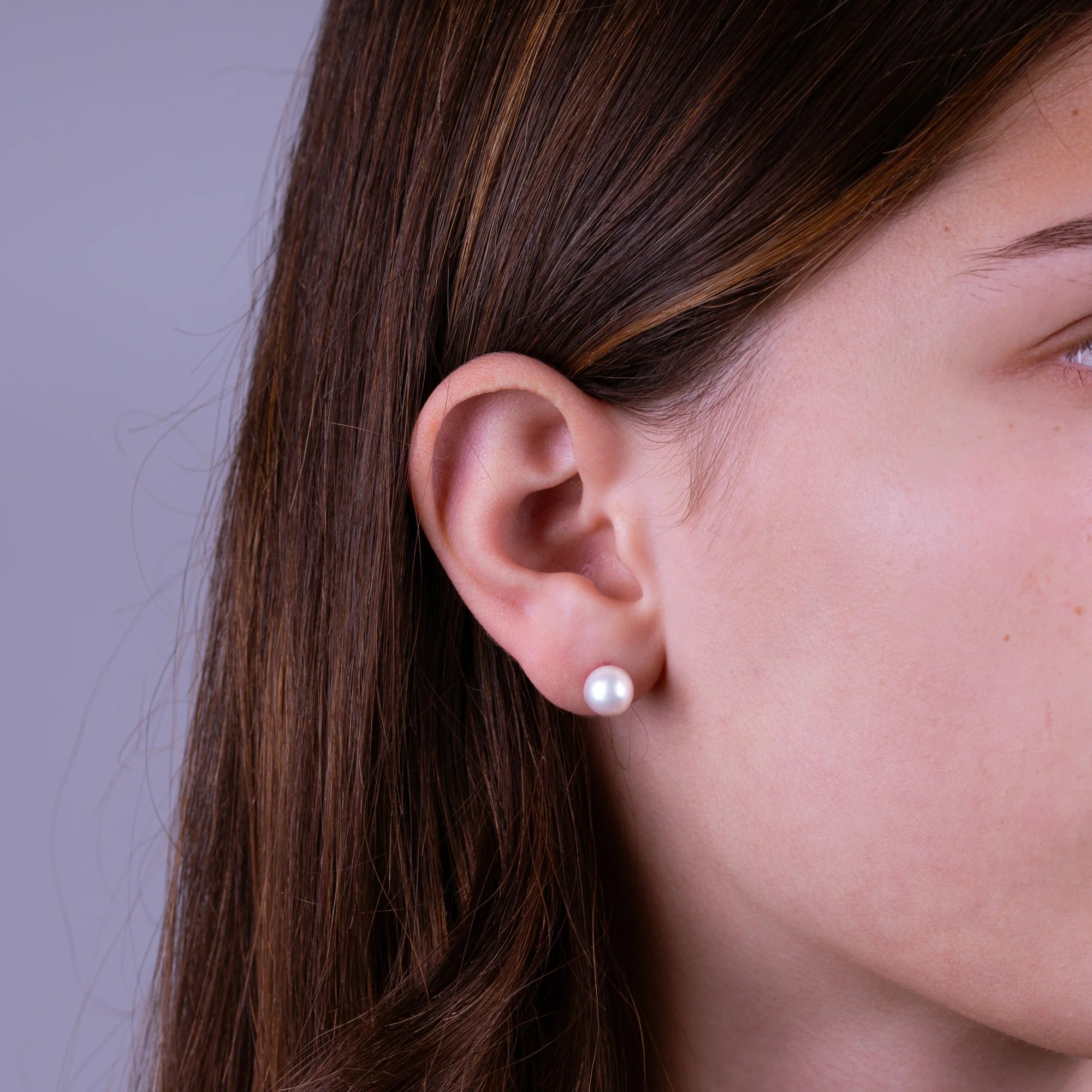 Freshwater Pearl Stud Earrings In Yellow, White & Rose Gold