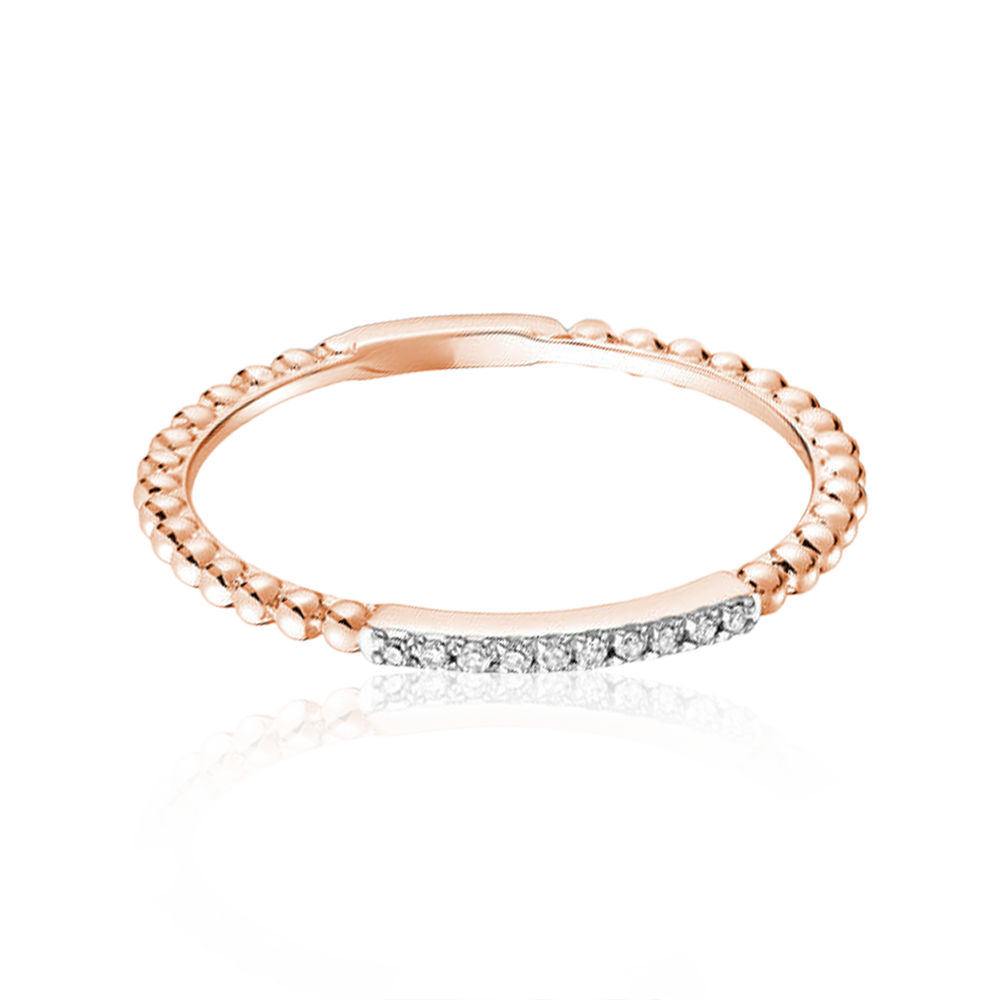 Diamonds and Beads Stackable In Rose, Yellow & White Gold