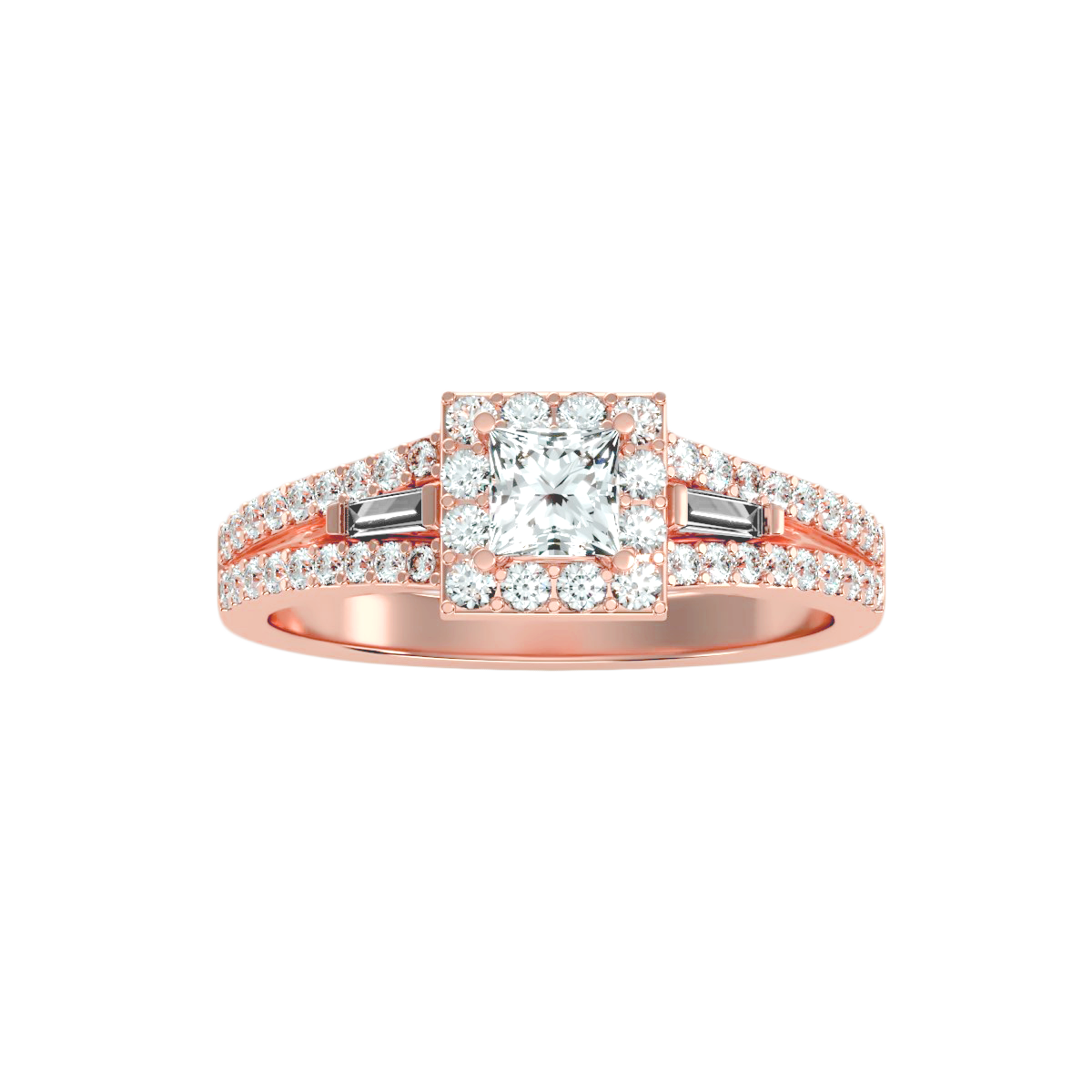 Natural Diamond Shank Halo Ring ( 0.95 Ct. tw. )