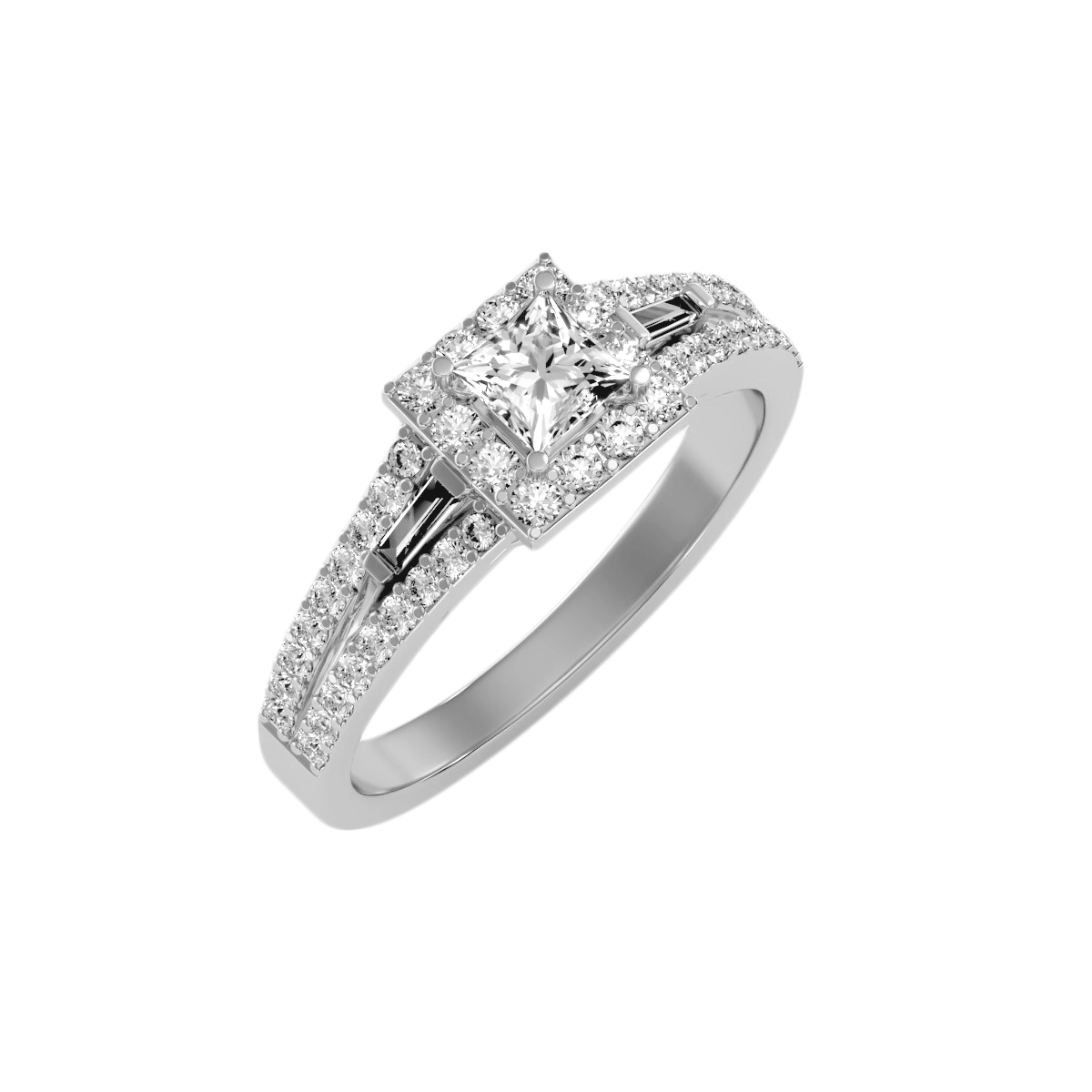 Lab Grown Diamond Shank Halo Ring ( 0.95 Ct. Tw. )