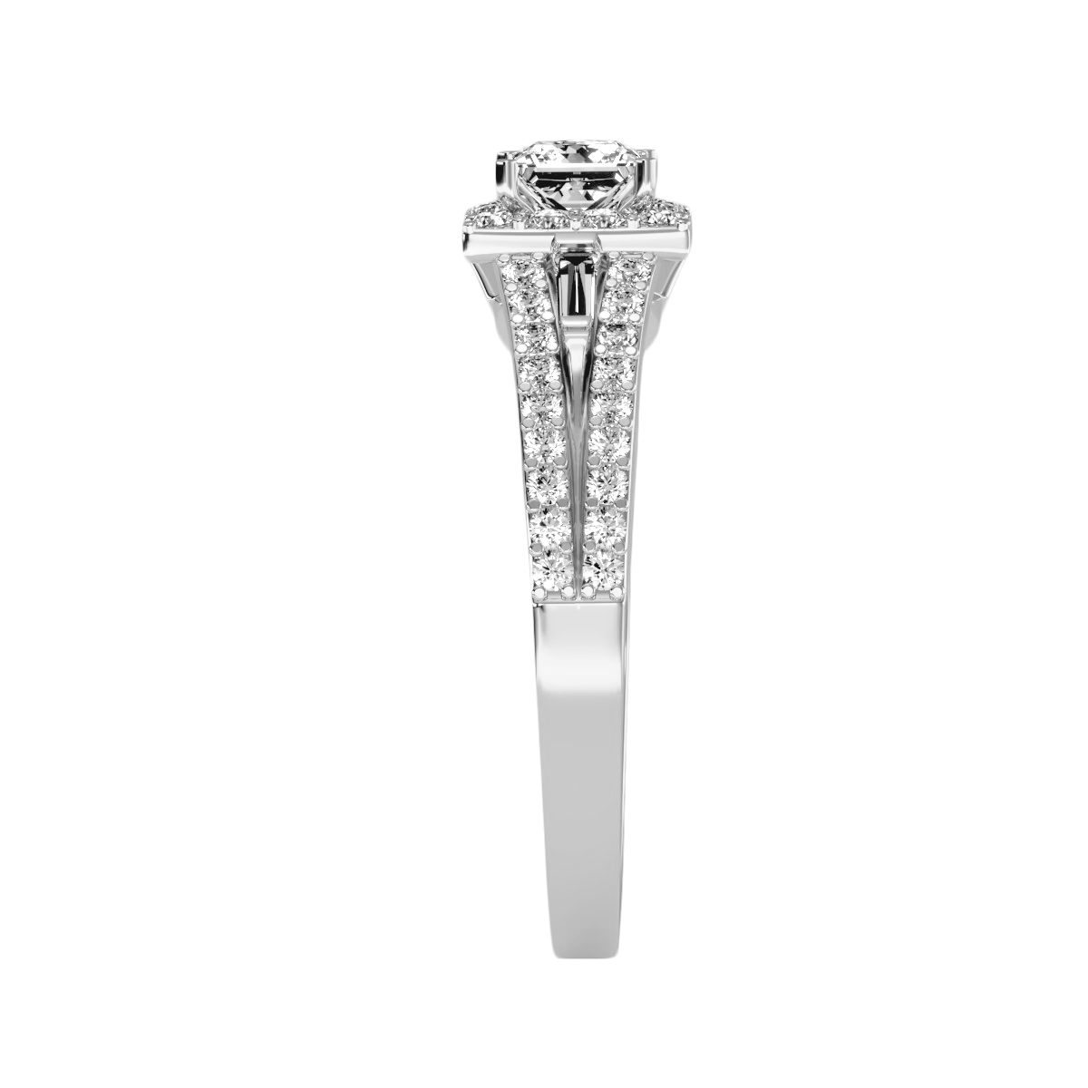 Natural Diamond Shank Halo Ring ( 0.95 Ct. tw. )