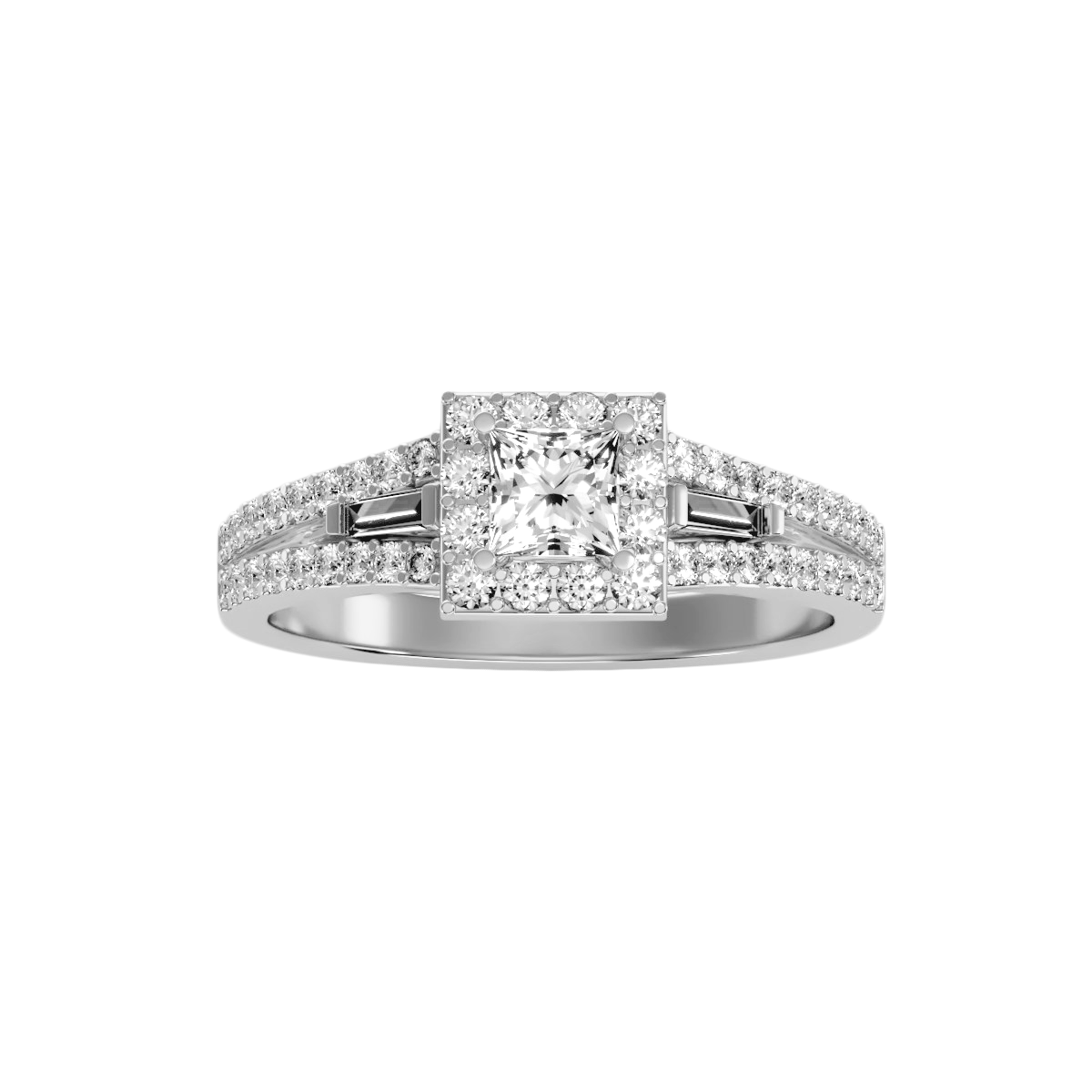 Natural Diamond Shank Halo Ring ( 0.95 Ct. tw. )