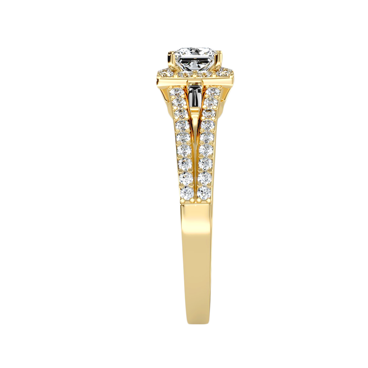 Lab Grown Diamond Shank Halo Ring ( 0.95 Ct. Tw. )