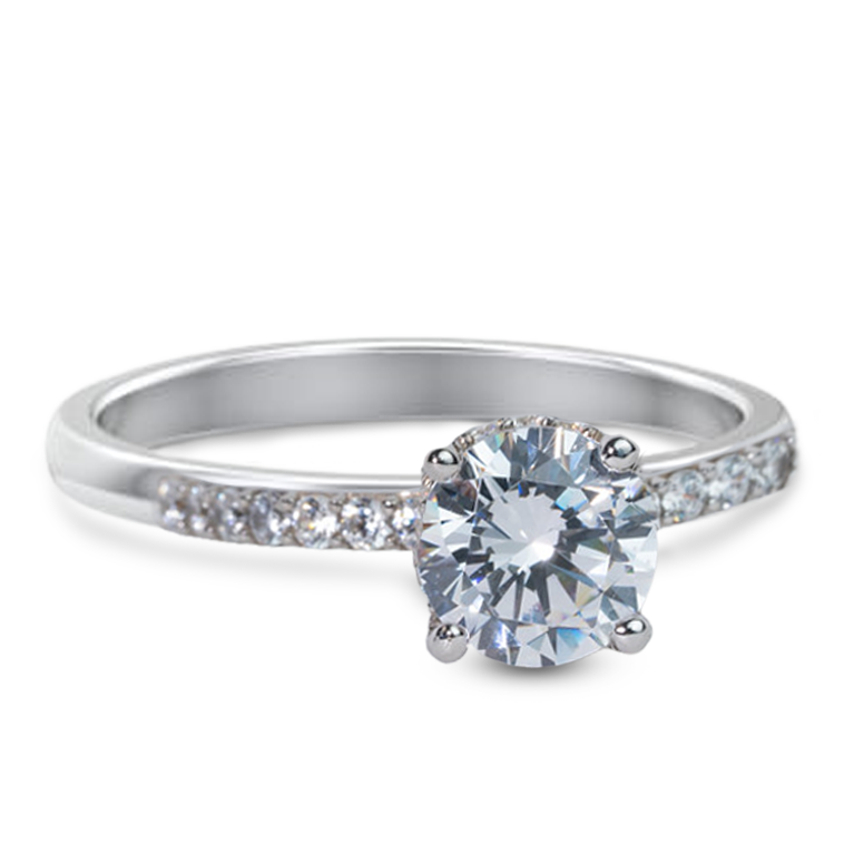 " Star Lights" CZ Engagement Ring