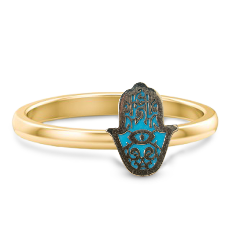 Turquoise Hamsa Ring