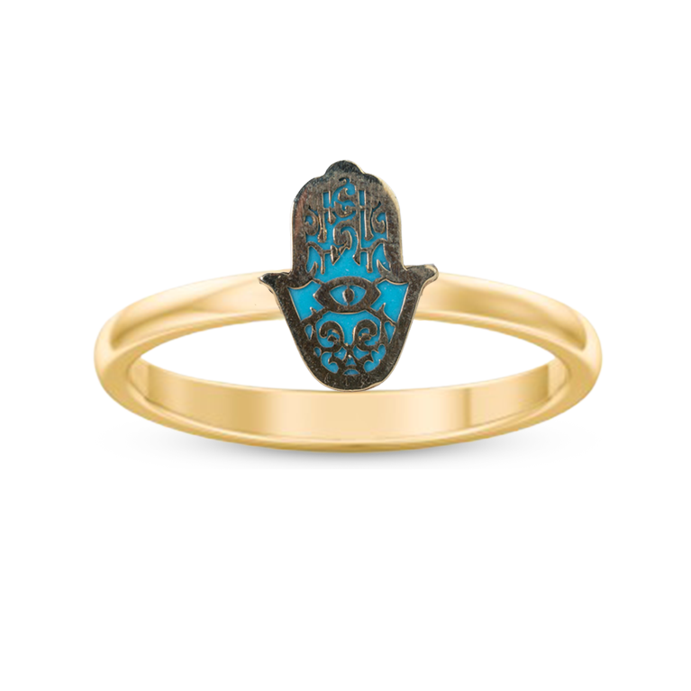 Turquoise Hamsa Ring