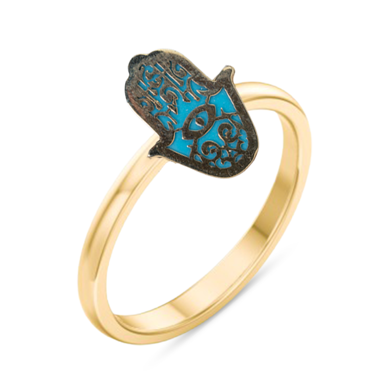 Turquoise Hamsa Ring