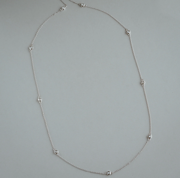 "Diamonds by the Bezel" Necklace In Yellow, White & Rose Gold