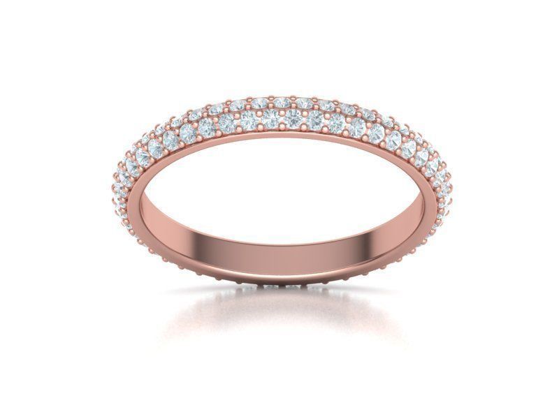 Bague éternité exquise en diamant à double rang