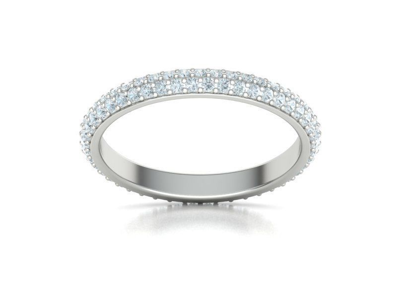 Exquisite Double Row Diamond Eternity Ring In white Gold